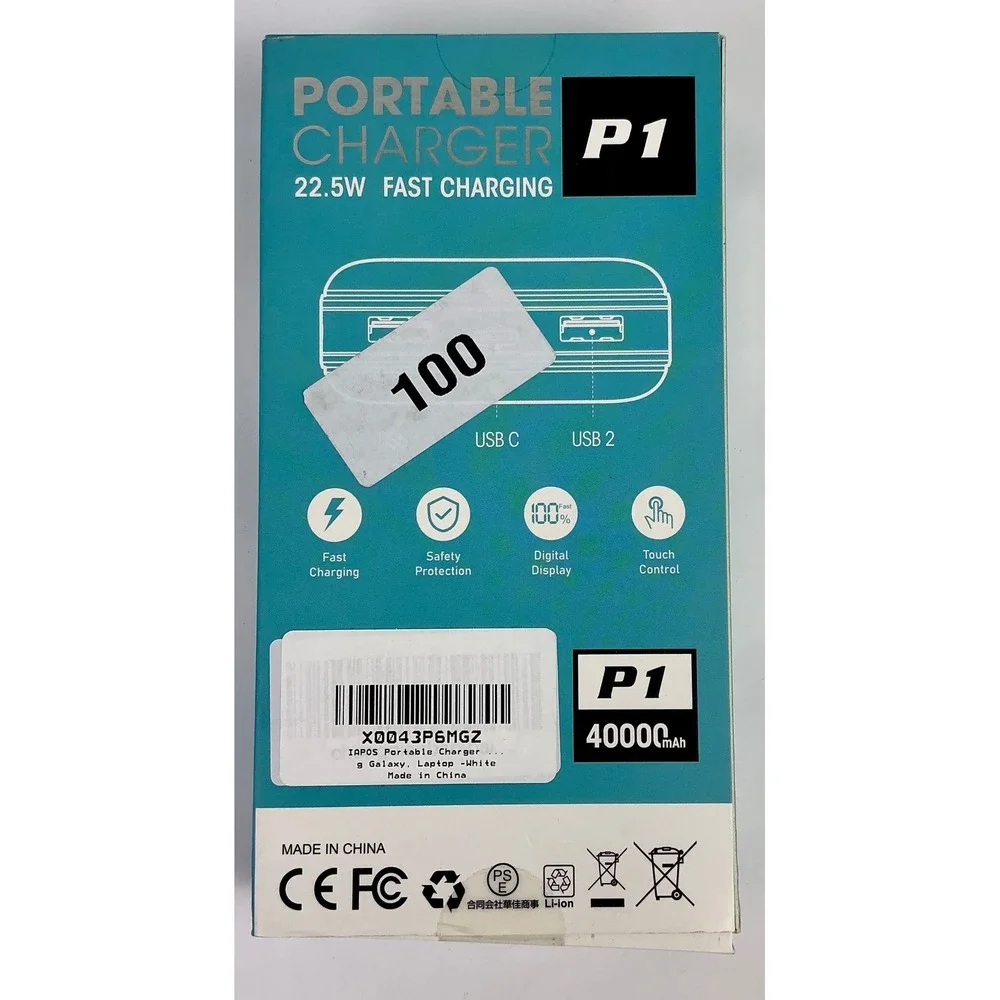 P1‎ Portable Charger 40000mAh Power Bank 22.5W Fast Charging USB C Display